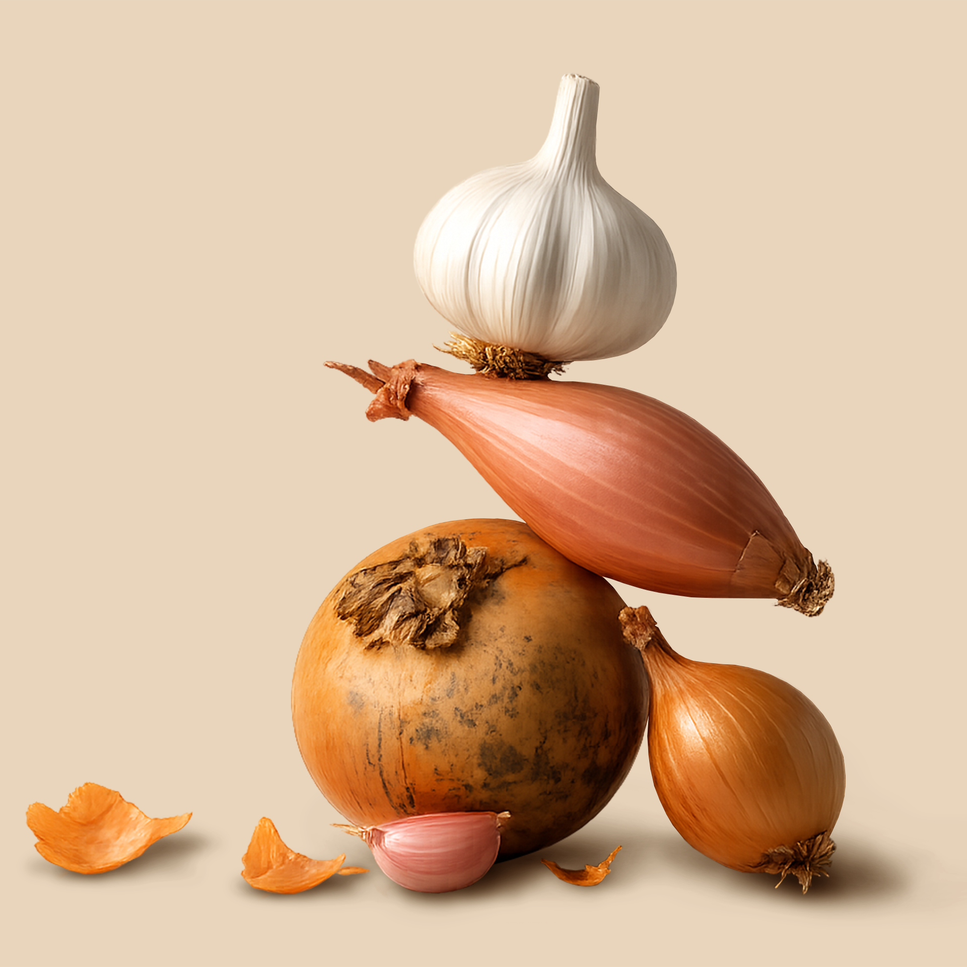 zwiebeln und knoblauch